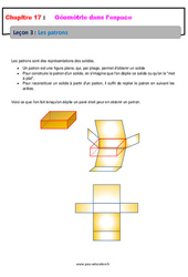 Les patrons - Géométrie dans l’espace - Cours : 8ème Harmos - PDF à imprimer