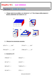 Unités de volume - Révisions - Exercices avec correction : 8ème Harmos - PDF à imprimer