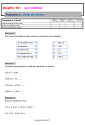 Unités de volume - Examen Evaluation avec la correction : 8ème Harmos - PDF à imprimer