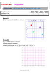 Se repérer sur un plan ou sur une carte - Examen Evaluation avec la correction : 8ème Harmos - PDF à imprimer