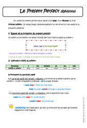 Present Perfect - Cours : 11ème Harmos - PDF à imprimer