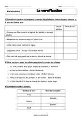 La versification - Exercices avec les corrigés : 8ème Harmos - PDF à imprimer