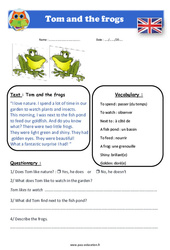 Tom and the frogs - Anglais - Lecture - Level 3 : 6ème, 7ème Harmos - PDF à imprimer