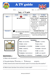 A TV guide - Anglais - Lecture - Level 4 : 6ème, 7ème Harmos - PDF à imprimer