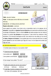 L'ours polaire - Documentaire - Lecture - EDL : 4ème, 5ème Harmos - PDF à imprimer