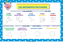 Les différents types de polygones - Affiche de classe : 3eme, 4ème Harmos - PDF à imprimer