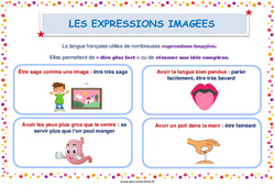 Les expressions imagées - affiche de classe : 5ème, 6ème, 7ème Harmos - PDF à imprimer