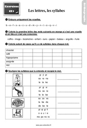 Lettres, les syllabes - Exercices, révisions : 4ème Harmos - PDF à imprimer