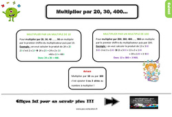 Multiplier par 20, 30, 400 - Cours, Leçon : 5ème Harmos - PDF gratuit à imprimer