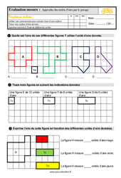 Approche des unités d’aire par le pavage - Évaluation, bilan : 5ème Harmos - PDF à imprimer