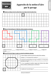 Approche des unités d’aire par le pavage - Exercices, révisions : 5ème Harmos - PDF à imprimer