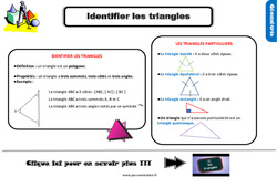 Identifier les triangles - Cours, Leçon, trace écrite : 5ème Harmos - PDF gratuit à imprimer