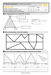 Identifier les triangles - Évaluation, bilan : 5ème Harmos - PDF à imprimer