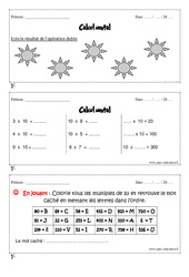 Calcul mental - Exercice et bilan - Semaine 5 à 8 : 6ème Harmos - PDF à imprimer