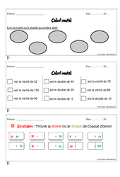 Calcul mental - Exercice et bilan - Semaine 9 à 12 : 6ème Harmos - PDF à imprimer