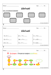 Calcul mental - Exercice - Bilan - Semaine 17 à 20 : 6ème Harmos - PDF à imprimer