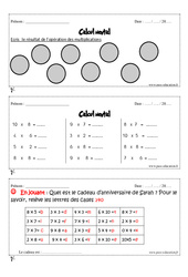 Calcul mental - Exercices et bilan - Semaine 25 à 28 : 6ème Harmos - PDF à imprimer