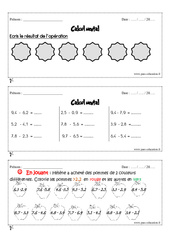 Calcul mental - Exercice et bilan - Semaine 33 à 36 : 6ème Harmos - PDF à imprimer