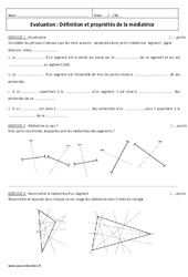 Médiatrice - Examen Contrôle  : 8ème Harmos - PDF à imprimer