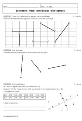 Tracer la médiatrice d'un segment - Examen Contrôle : 8ème Harmos - PDF à imprimer