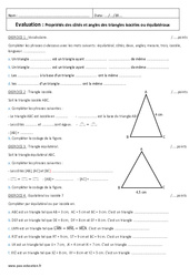 Triangles isocèles ou équilatéraux - Examen Contrôle : 8ème Harmos - PDF à imprimer