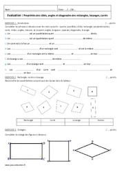 Propriétés des quadrilatères - Examen Contrôle : 8ème Harmos - PDF à imprimer