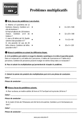 Problèmes multiplicatifs - Exercices : 5ème Harmos - PDF à imprimer