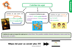 Attribut du sujet - Cours, Leçon, trace écrite : 6ème Harmos - PDF gratuit à imprimer