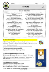 Le loup et l'agneau - Fable Lafontaine - Lecture - EDL - Décrochage scolaire : 6ème, 7ème, 8ème Harmos - PDF à imprimer