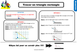 Tracer un triangle rectangle - Cours, Leçon, trace écrite : 5ème Harmos - PDF gratuit à imprimer