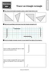 Tracer un triangle rectangle - Exercices, révisions : 5ème Harmos - PDF à imprimer