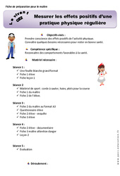 Mesurer les effets positifs d’une pratique physique régulière - Séquence - Fiche de préparation : 5ème Harmos - PDF à imprimer