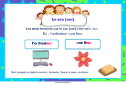 Le son [oer] - Affiche : 5ème, 6ème, 7ème Harmos - PDF à imprimer