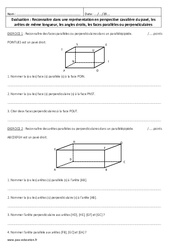 Perspective cavalière du pavé - Examen Evaluation : 8ème Harmos - PDF à imprimer