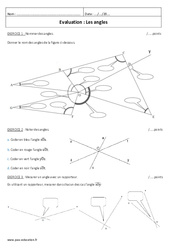 Angles - Examen Contrôle de géométrie : 8ème Harmos - PDF à imprimer