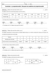 Proportionnalité - Examen Contrôle sur les problèmes : 8ème Harmos - PDF à imprimer