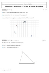 Constructions à la règle, compas, équerre - Examen Contrôle : 8ème Harmos - PDF à imprimer