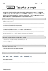 Tempête de neige - Dictée accompagnée n°8 : 7ème Harmos - PDF à imprimer