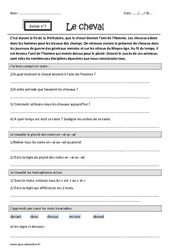Exercice Le cheval - Noms en - al ou - ail - Homophones et - est - Dictée accompagnée n°8 : 6ème Harmos - Cycle 3 - PDF à imprimer