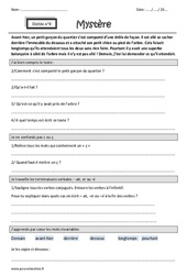 Exercice Mystère - Terminaisons verbales : - ait, er ou - é - c ou ç - Dictée accompagnée n°9 : 6ème Harmos - Cycle 3 - PDF à imprimer