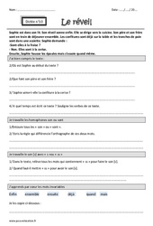Exercice Le réveil - Homophones son ou sont - s ou ss - Dictée accompagnée n°10 : 6ème Harmos - Cycle 3 - PDF à imprimer