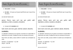 Mois - calendrier - Séquence - Fiche de préparation : 3eme, 4ème Harmos - PDF à imprimer