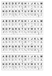 Alphabet majuscule cursive et imprimerie à coller sur le bureau : 5ème, 6ème, 7ème Harmos - PDF à imprimer