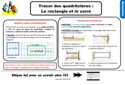 Tracer des quadrilatères - Fiches le rectangle et le carré - Cours, Leçon, trace écrite : 5ème Harmos - PDF gratuit à imprimer