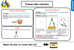 Tracer des cercles - Cours, Leçon, trace écrite : 5ème Harmos - PDF gratuit à imprimer