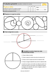 Identifier et décrire les cercles - Évaluation, bilan : 5ème Harmos - PDF à imprimer