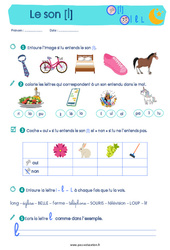 Le son [l] - Etude du code / les sons : 3eme, 4ème Harmos - PDF à imprimer