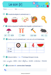 Le son [r] - Etude du code / les sons : 3eme, 4ème Harmos - PDF à imprimer