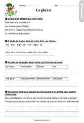 La phrase - Étude de la langue - Exercices avec les corrections : 4ème Harmos - PDF à imprimer