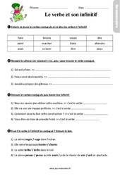 Le verbe et son infinitif - Étude de la langue - Exercices avec les corrections : 5ème Harmos - PDF à imprimer